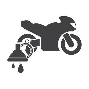 摩托车的洗黑简单的图标设置为 web