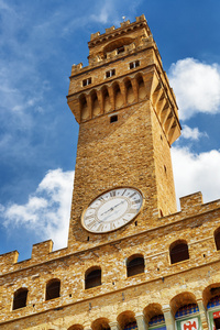 钟楼和时钟的旧宫，佛罗伦萨，意大利