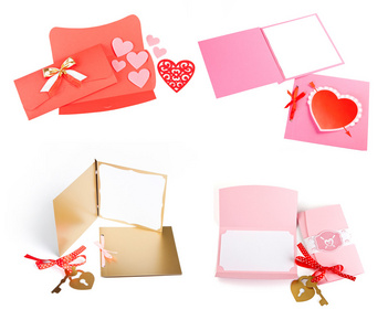 浪漫的设计方案集。要用于明信片，邀请，卡，文件夹，信封设计