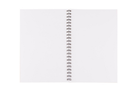 老式日记本，白色背景空白打开
