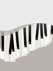 钢琴键复古背景。与空间的抽象设计模板