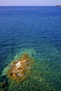 海岸兰萨罗特池塘海滩 r 游艇船夏季