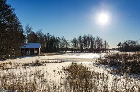 瑞典的冬天的景色
