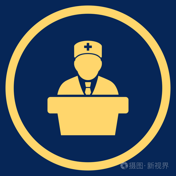 医学官员带圆圈图标