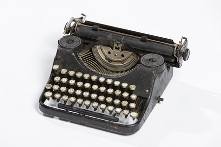 老打字机，在一台打字机的空白表
