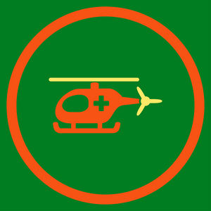 救护直升机带圆圈的图标