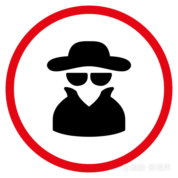 间谍带圆圈的图标