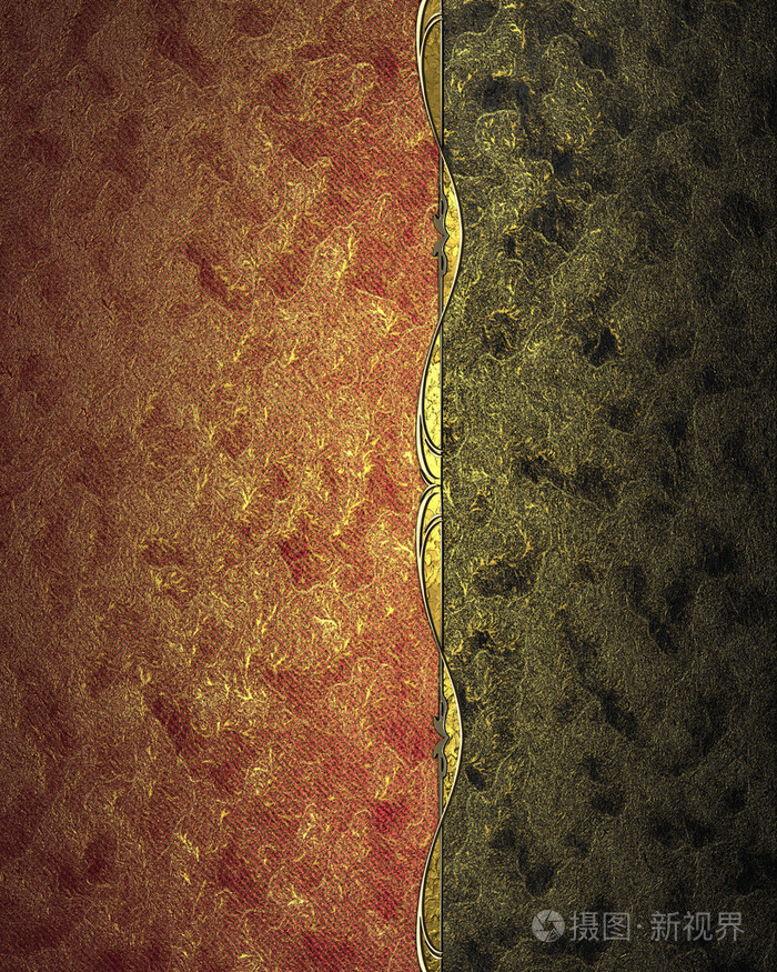 abstract red and black background with a gold line. element for