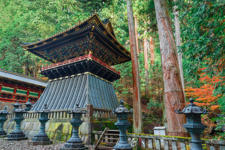 在 Taiyuinbyo日航，日本幕府将军德川家德川家光陵钟楼 Shoro