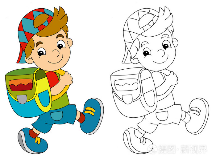 卡通儿童背包行走