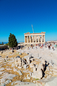 欧洲希腊雅典卫城雅典地方和历史性的 t