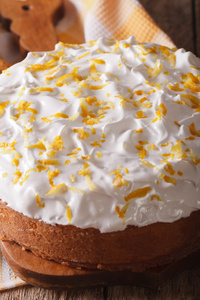 特雷斯水蛋糕覆盖着白色的糖霜特写镜头