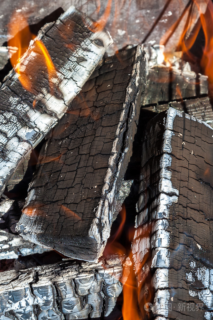 燃烧的木柴作为背景