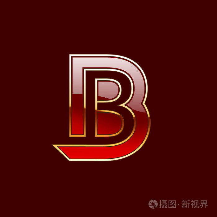 矢量金色字母b形状标志元素