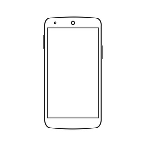 现代智能手机在白色背景上孤立