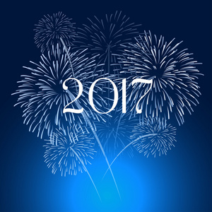 快乐的新年烟花 2017年节日背景设计