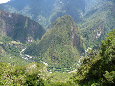 在乌鲁班巴河谷从马丘比丘山 putucusi