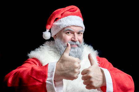 圣诞老人与竖起大拇指
