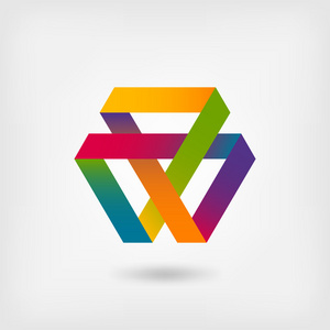 莫比乌斯带的多颜色的象征照片