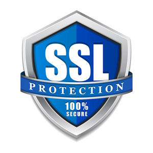 Ssl 保护安全蓝色盾牌矢量图标