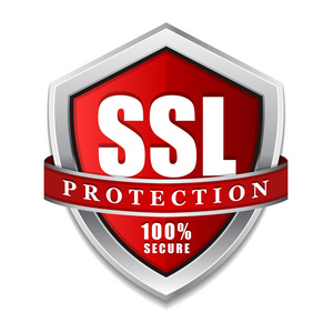 Ssl 保护安全的红色盾牌矢量图标
