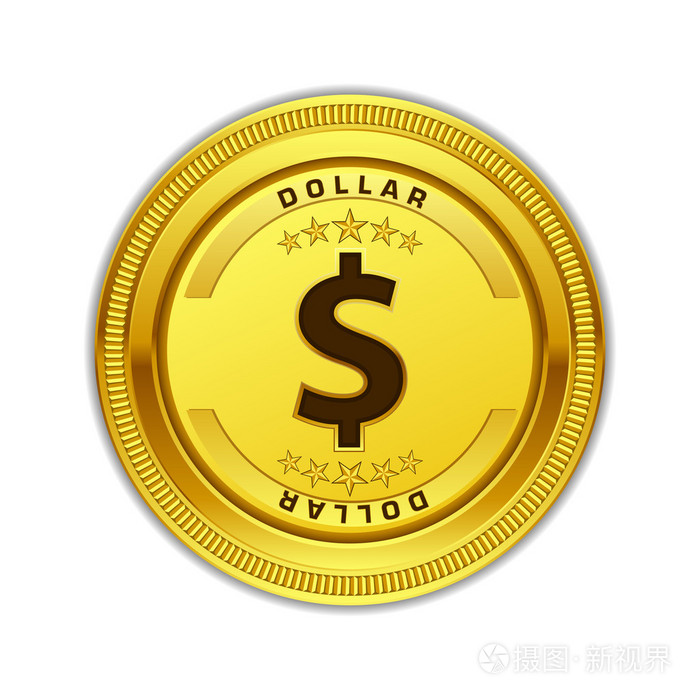 美元货币符号金币矢量图标