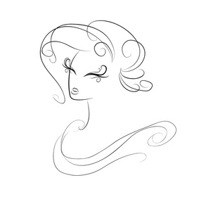 素描的卷发发型女装, 时装照片