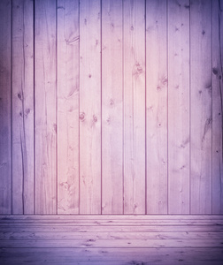 紫色的木墙纹理与旧松木，杉木地板