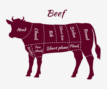 牛排和烤肉的牛肉切割法