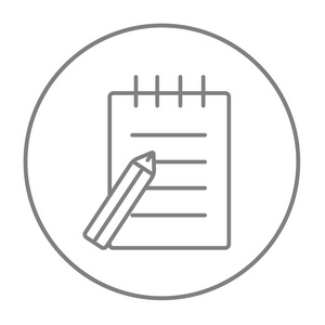 写本子和笔线图标照片