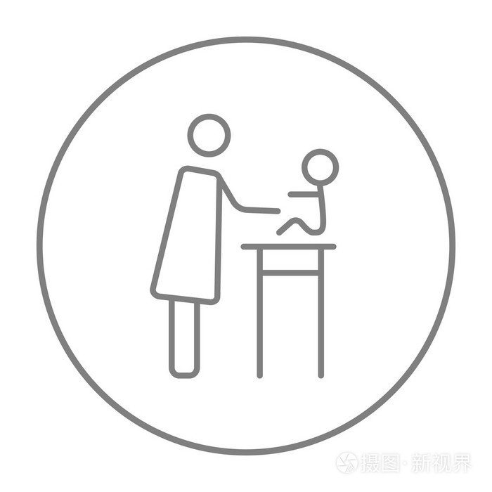 女人照顾婴儿线图标.插画-正版商用图片1lh7po-摄图新视界