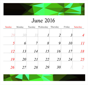 6 月的日历企划 2016