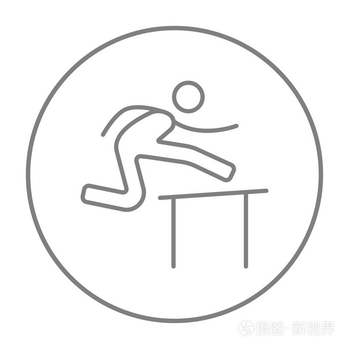 男人跑过障碍线图标插画-正版商用图片1lh902-摄图新视界
