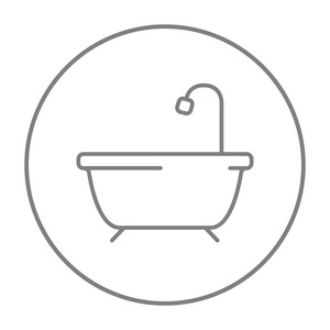 浴缸和淋浴线图标