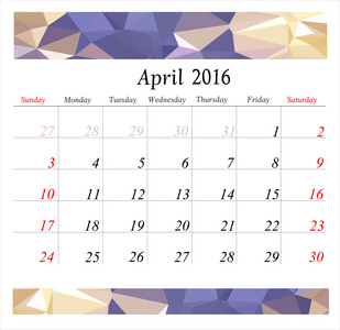 4 月的日历企划 2016