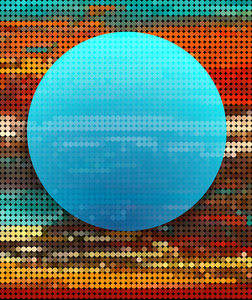彩色圆点背景的抽象蓝色圆圈