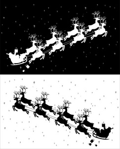 圣诞老人坐着雪橇图片