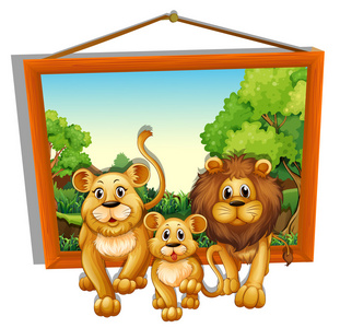 狮子的家人的相片框架