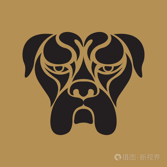 斗牛犬标志矢量