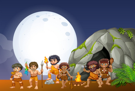 在洞穴里的女人图片