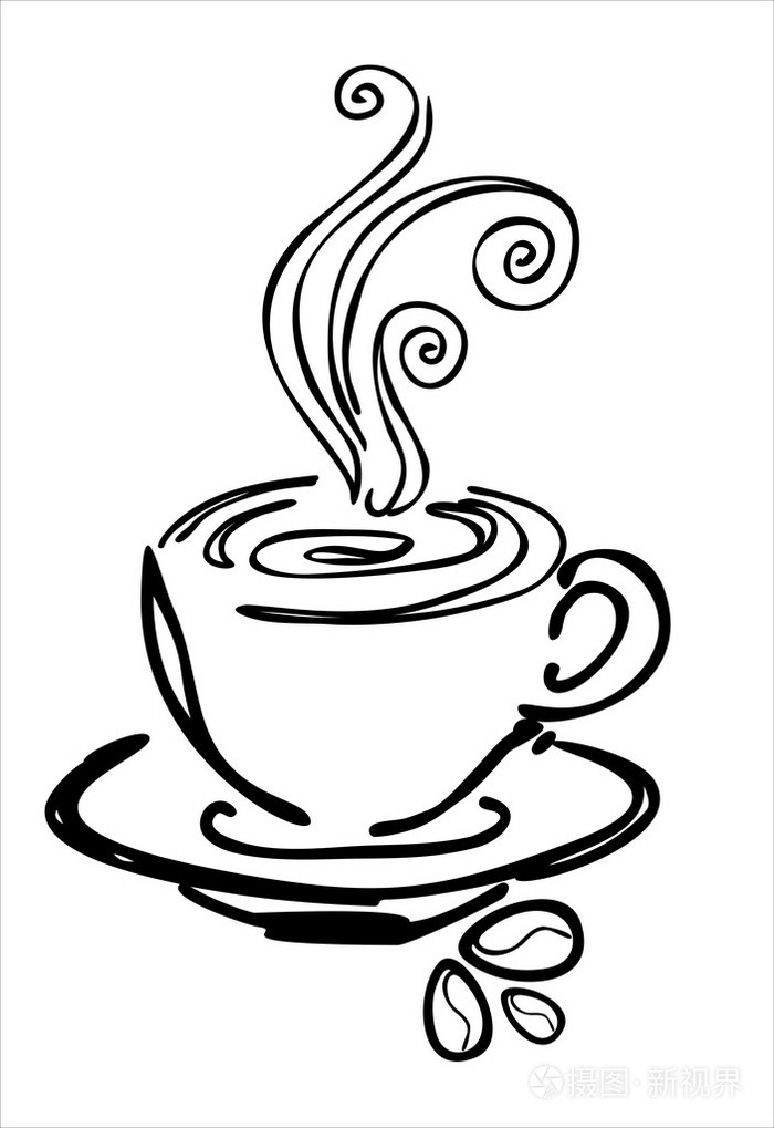 喝杯咖啡背景插画-正版商用图片1lhohc-摄图新视界