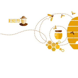 蜂蜜和蜂生产概念