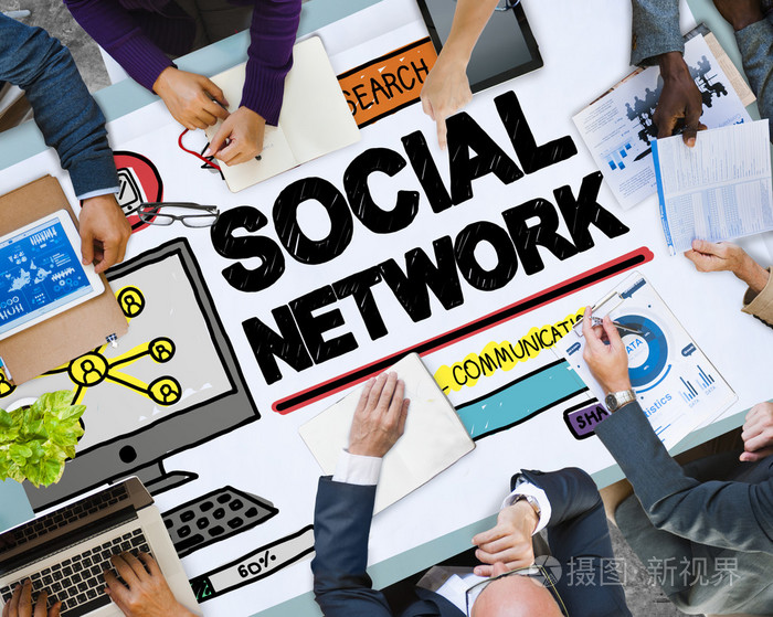 商界人士和社会网络的概念