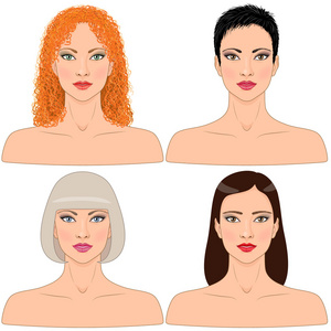 不同发型的妇女图片