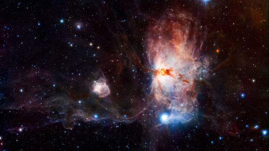 空间星云。这幅图像由美国国家航空航天局提供的元素