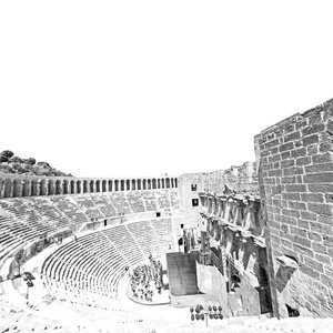 aspendos 和破碎在土耳其欧洲老剧院详细