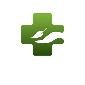 抽象的医疗绿色制药标志符号
