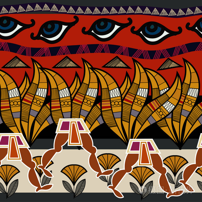 抽象的非洲无缝图案. 矢量图.
