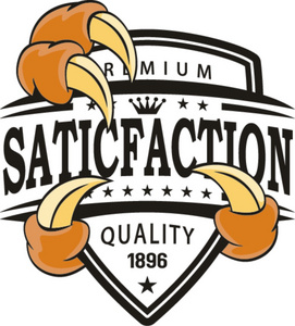 saticfaction 与爪矢量标志 标志和标签