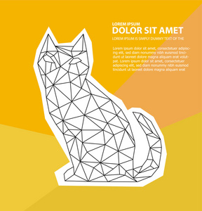 多边形的猫抽象的多边形猫照片